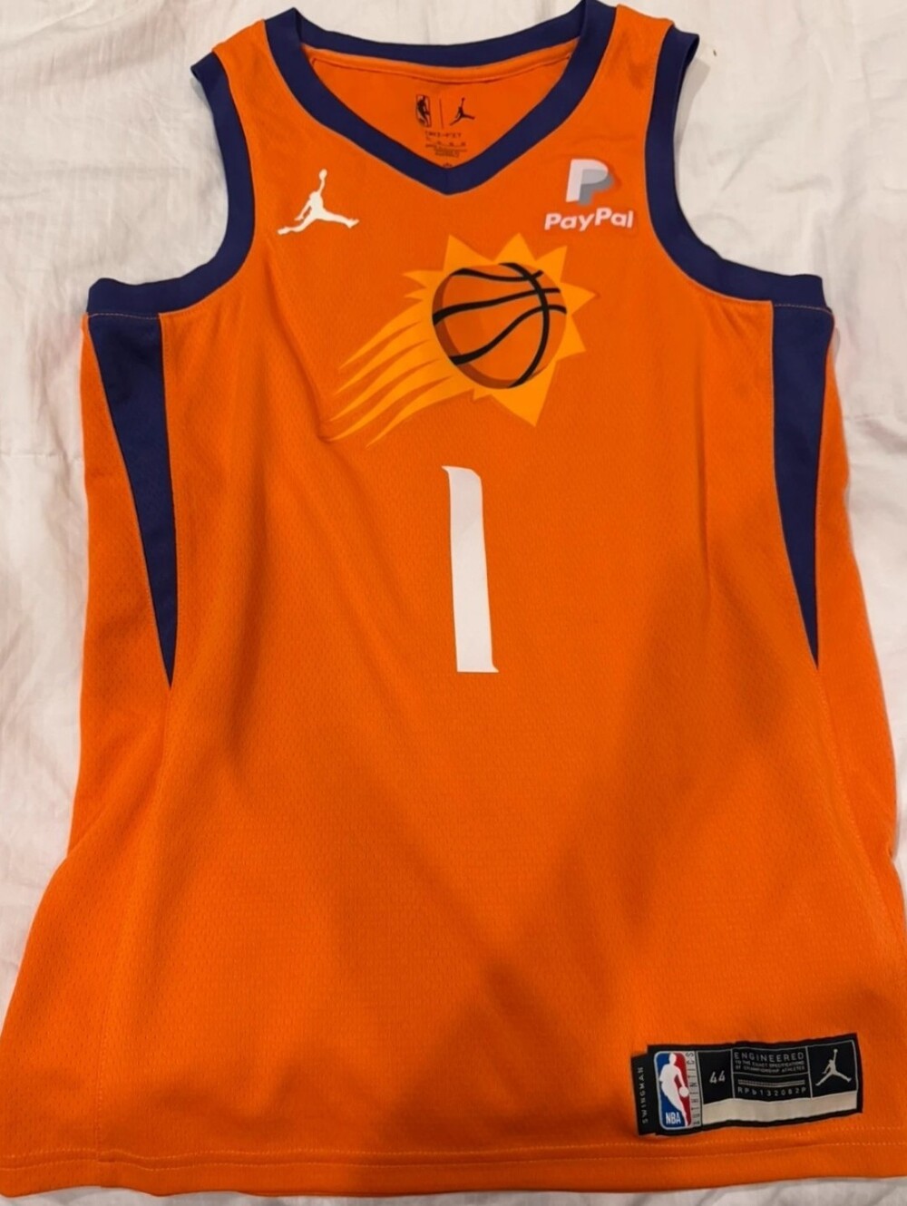 Jordan Orange Phoenix Suns Basketball Jersey with Navy Trim